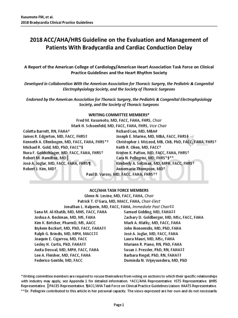 2018 ACC-AHA-HRS Guideline On The Evaluation and Management of Patients ...