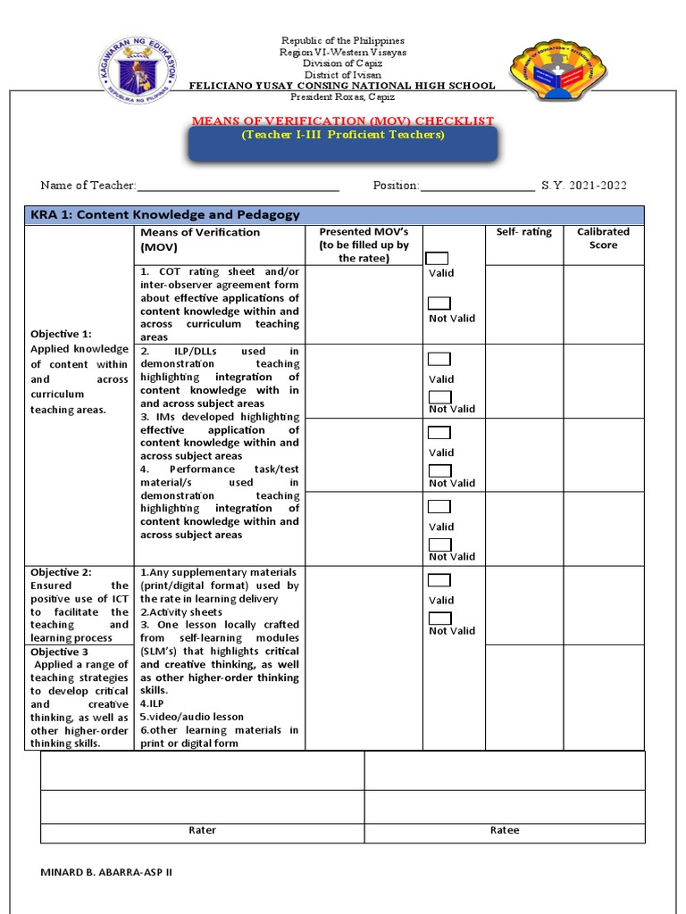 TEACHER CALIBRATIONSHEET PDF Learning Mentorship