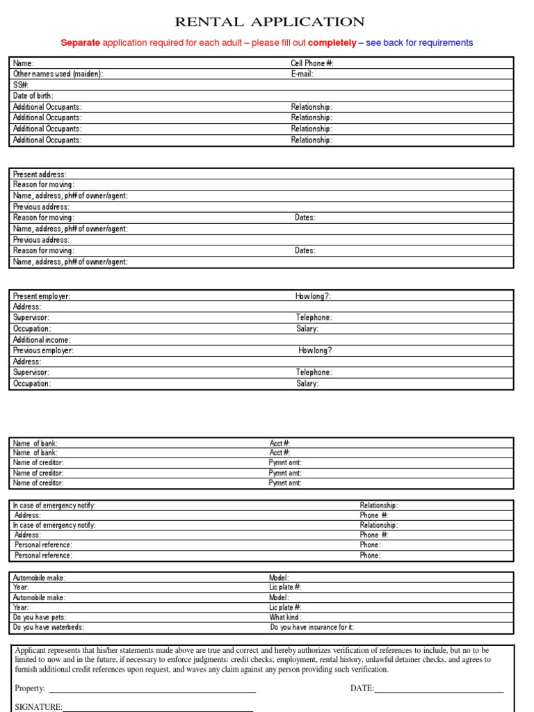 Paragon Realty Rental Application PDF