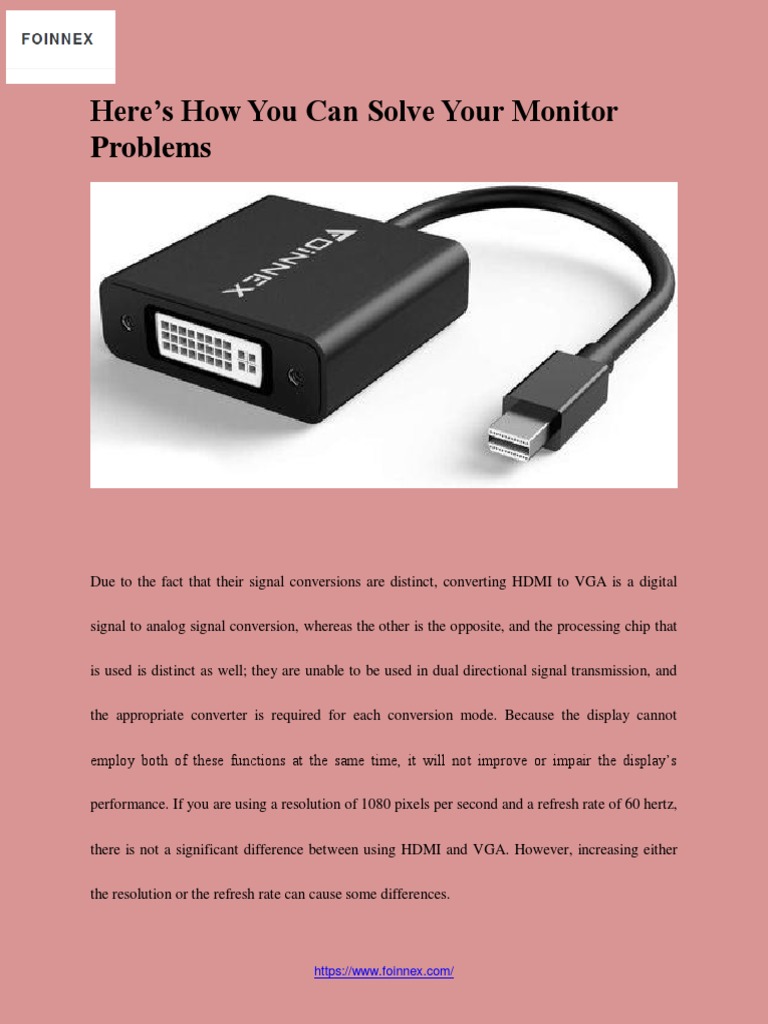 Here's How You Can Solve Your Monitor Problems | PDF | Hdmi | Laptop