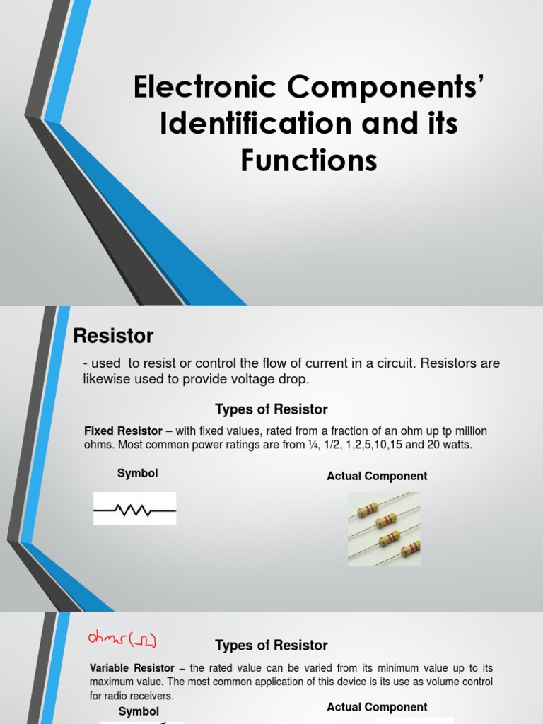 Electronic Components' Identification and Its Functions | PDF ...