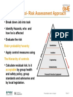 Hazard Control-Risk Assessment Approach: Risk Probability Severity The Hierarchy of Controls Acceptable