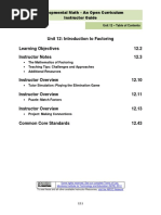 Unit 12: Introduction To Factoring Learning Objectives 12.2 Instructor Notes 12.3