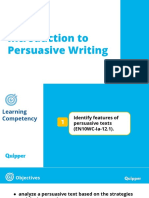 Introduction To Persuasive Writing