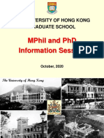 M Phil and PHD Information Session 2020