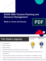 BUSM 4566 Tourism Planning and Resource Management: Week 2: Hosts and Guests