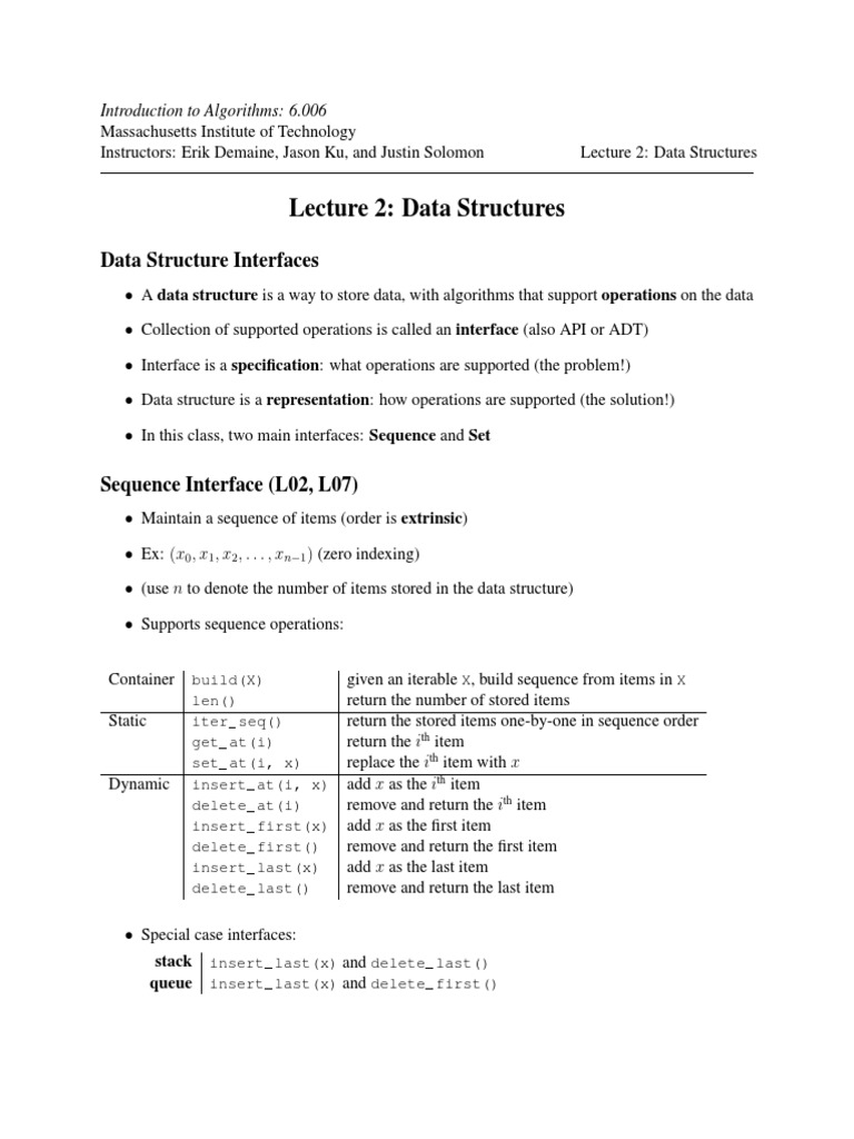 Lecture 2: Data Structures | PDF | Computer Programming | Computer Science