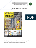 Penyebab Fatigue Materi Safety Talk 14 Mei 2020 PDF Free