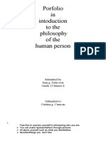 Porfolio in Intoduction To The Philosophy of The Human Person