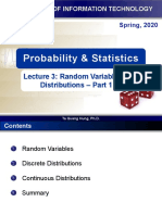 Probability & Statistics: Lecture 3: Random Variables & Distributions - Part 1