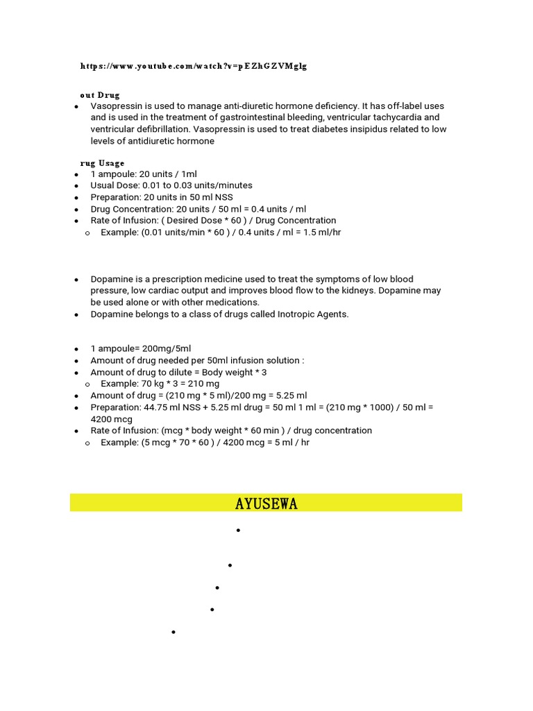 Drug Calculation | PDF | Blood Pressure | Intravenous Therapy
