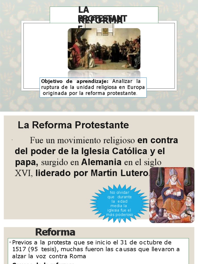 Reforma Protestante: Causas y Expansión | PDF | protestantismo | Martin ...