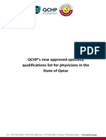 QCHP's New Approved Specialty Qualifications List For Physicians in The State of Qatar (February 2019)