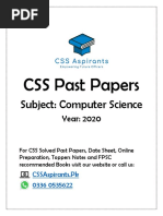 CSS Past Papers: Subject: Computer Science