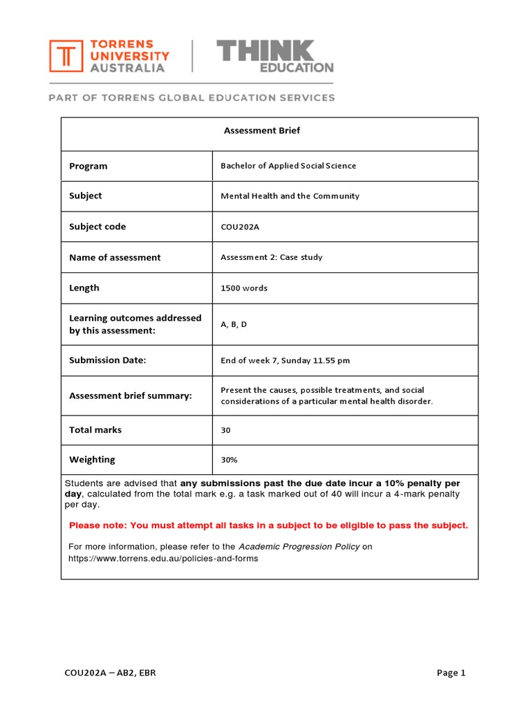 Mental Health Case Study: Sarah's Disorder | PDF | Plagiarism | Mental ...