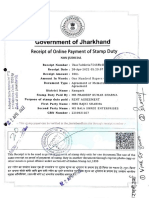 Government of Jharkhand: Receipt of Online Payment of Stamp D