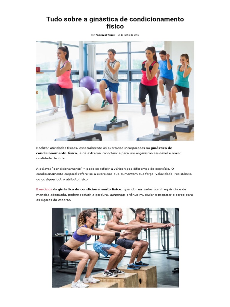 Tudo sobre Ginástica de Condicionamento | PDF | Ginástica | Músculo ...