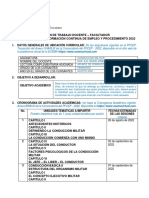 Plan de Trabajo Conduccion Militar 2022