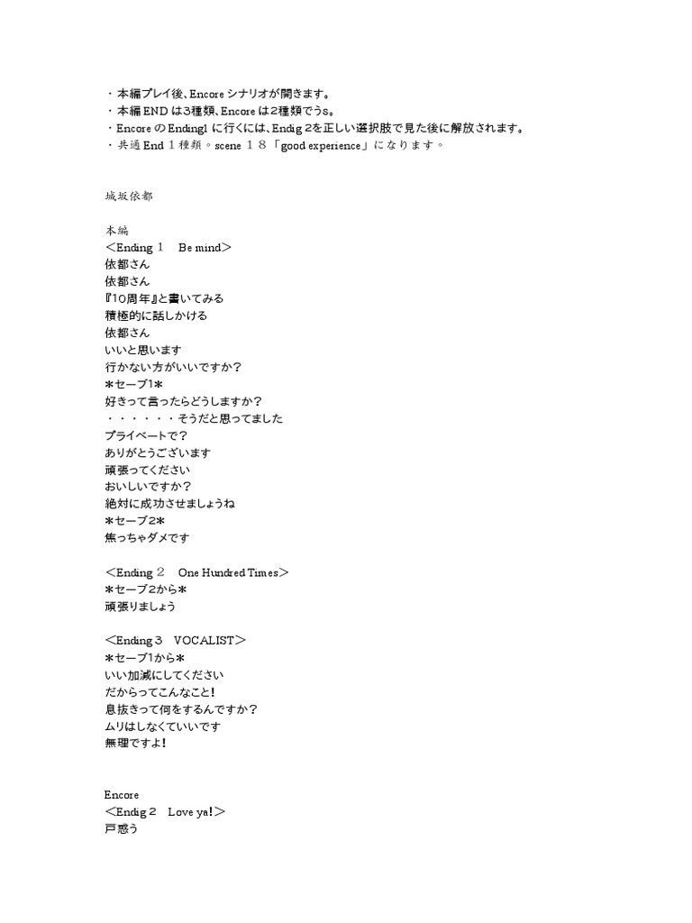 DYNAMIC CHORD feat.KYOHSO Append Disc 攻略 | PDF