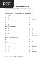 Algebra Worksheet - 3