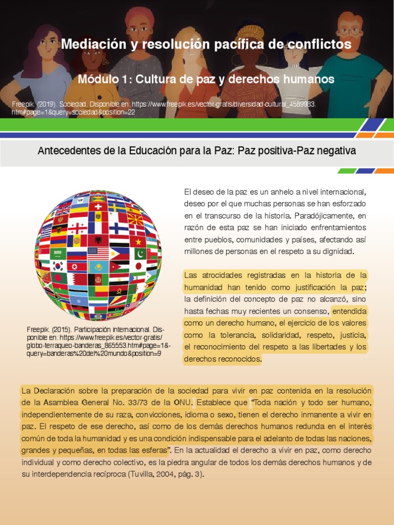 Cultura de paz y derechos humanos | PDF | Paz | Violencia