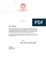 23.06 Letter To Silaturahmi Nasional Raja Dan Sultan Nusantara II - 2011 Organisers