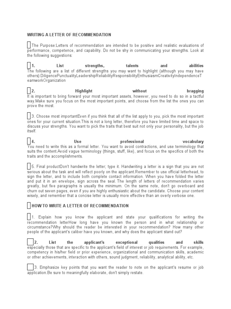 How to Write a Recommendation Letter | PDF | Cognition | Psychology
