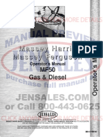 MF-50 Gas & Diesel Tractor Operator's Manual