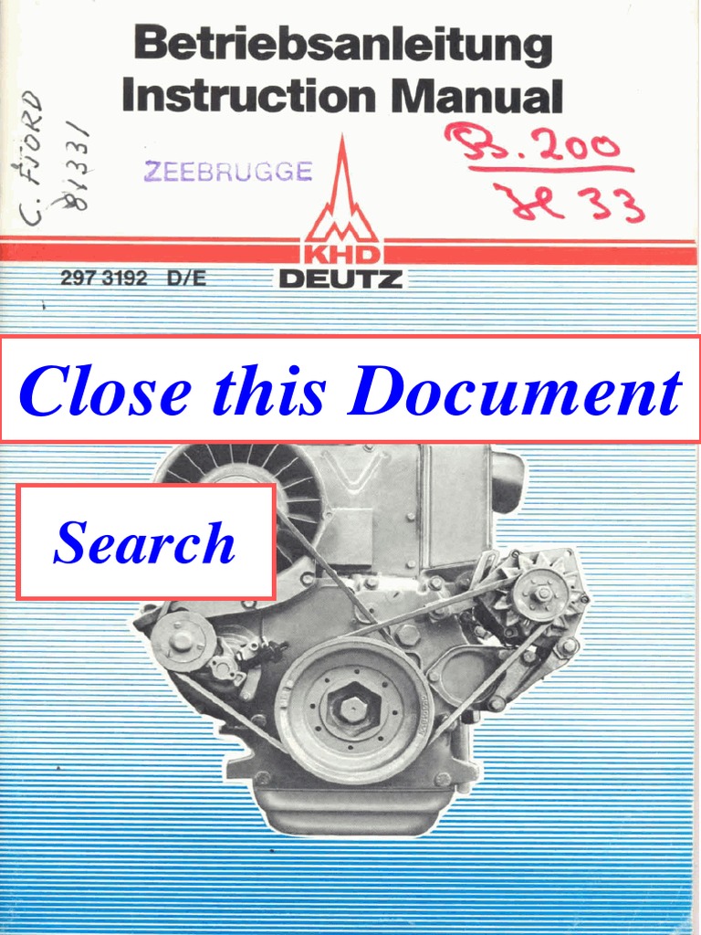 Sulzer 6rlb76 Me Engine Betriebsanleitung Instn Manual | PDF