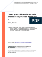 Brito, Andrea (2008) - Leer y Escribir en La Escuela Media Una Practica Desigual
