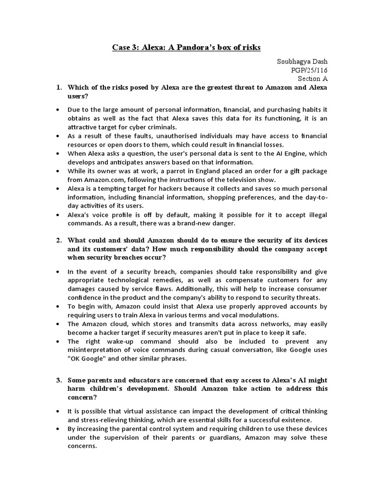 Risks and Solutions for Amazon Alexa | PDF | Computing