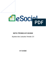 Ajustes leiautes eSocial versão 2.5