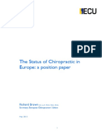 Status of Chiropractic in Europe A Position Paper May 2013
