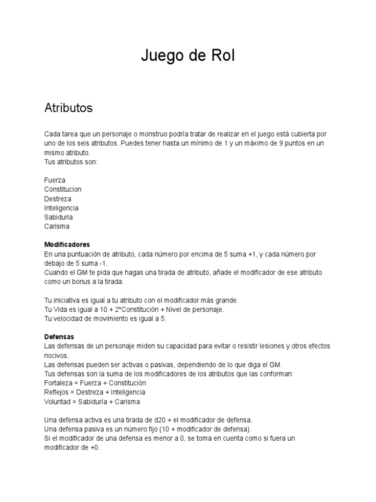 Proyecto Juego de Rol | PDF