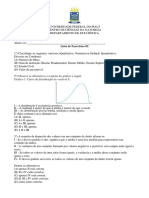 Estatística I - Lista de Exercícios 02