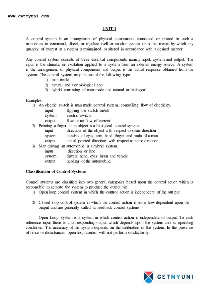 Electrical Engineering Engineering Control Systems Modelling of Systems ...