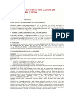 DEMANDA DE DIVORCIO POR CAUSAL DE SEPARACIÓN DE HECHO