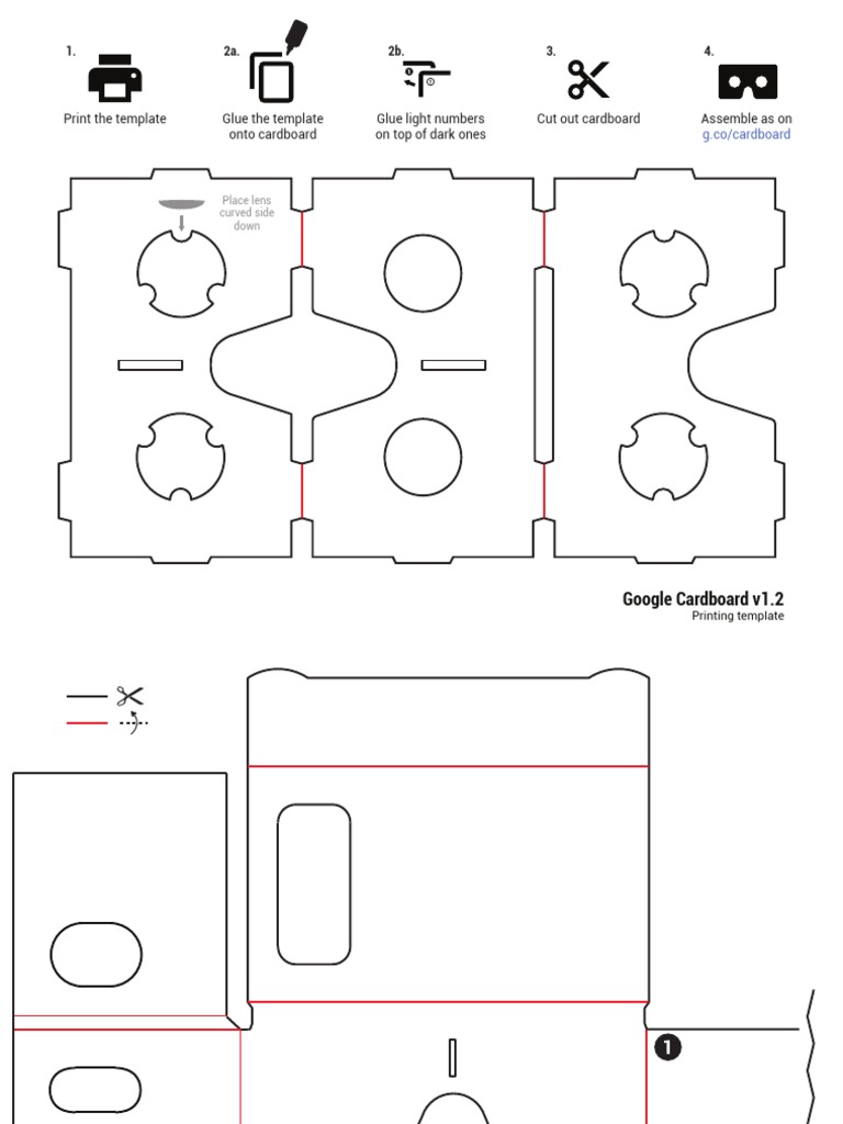 Google Cardboard v1.2 Printing Template | PDF | Games & Activities