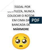 Pessoal Por Gentileza, Nunca Colocar O Rotor em Cima Da Bancada de