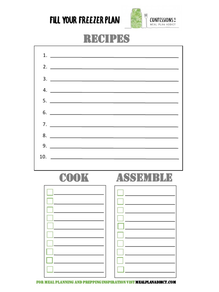 Recipes: Fill Your Freezer Plan | PDF | Cooking, Food & Wine