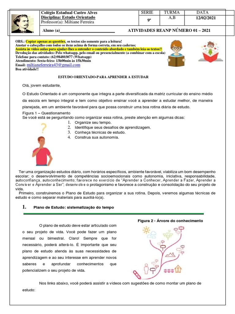 Atividades de Estudo Orientado 9º Ano | PDF | Aprendizado