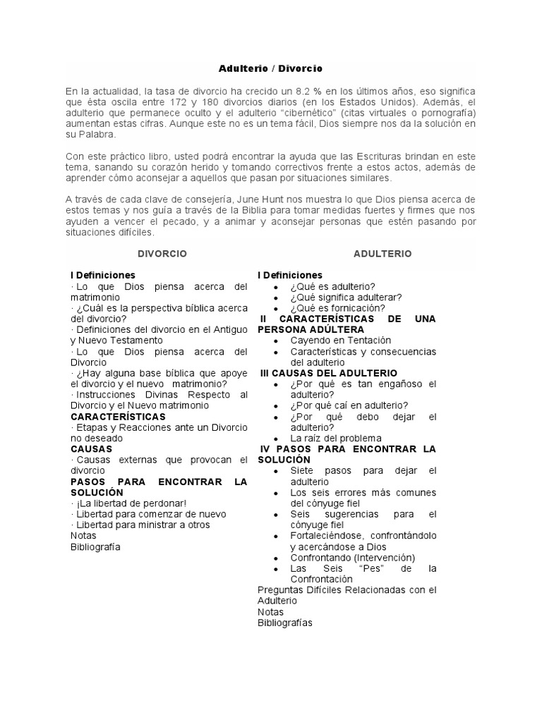 Guía Bíblica: Divorcio y Adulterio | PDF | Divorcio | Biblia, image size:768x1024