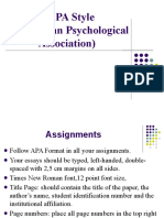 APA Style Guide for Assignments