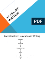 Considerations for Academic Writing