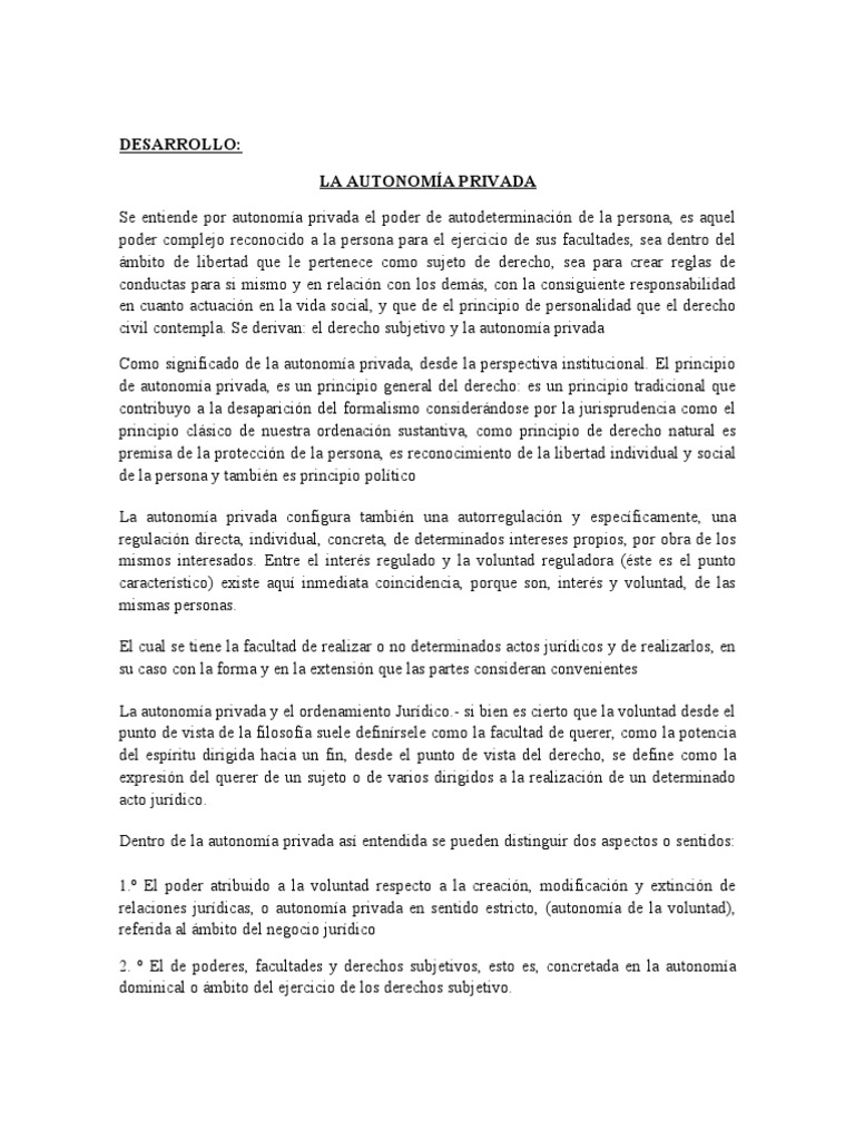 La Autonomia Privada