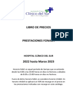 Catalogo de Precios FONASA HCS 2022 2023