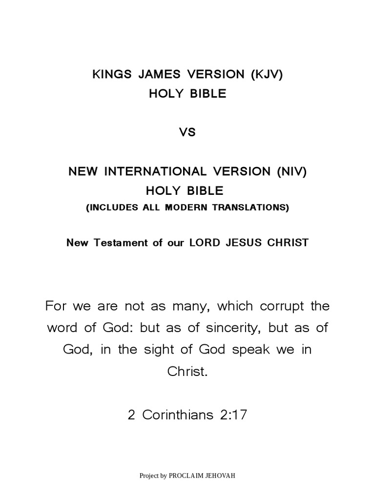 KJV VS Niv PDF Serpents In The Bible Religious Belief And Doctrine