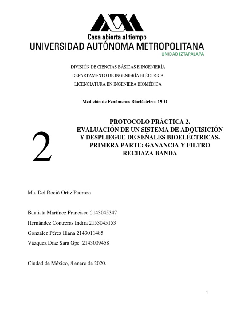 Protocolo Prac2 | PDF | Filtro electronico | Muestreo (procesamiento de ...