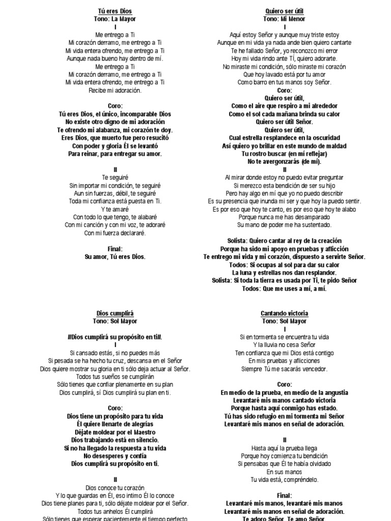 Canciones de Fe y Adoración | PDF | Amor | Bendición, image size:768x1024