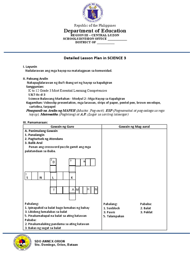 Detailed Lesson Plan Science3 2nd Qtr. | PDF